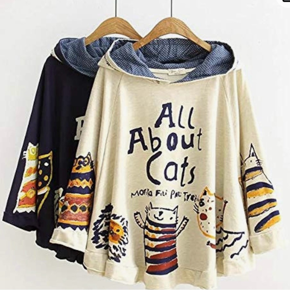 All About Cats Pullover poncho